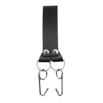 Rimba - Lederen Hoofdharnas met Collar en Neushaak - Zwart-Erotiekvoordeel.nl