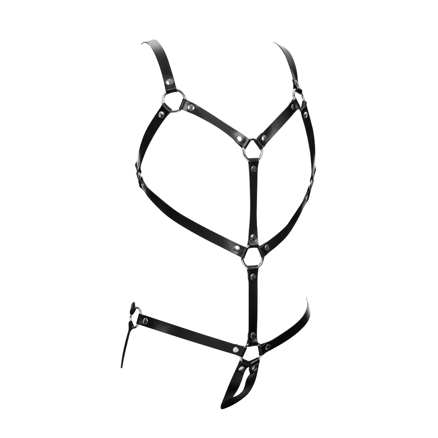 Rimba Bondage Play - Lederen Body Harnas - Zwart-Erotiekvoordeel.nl