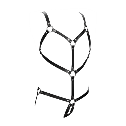 Rimba Bondage Play - Lederen Body Harnas - Zwart-Erotiekvoordeel.nl