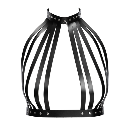 Rimba - Lederen Borstharnas met Halsband - Zwart-Rimbastore.com