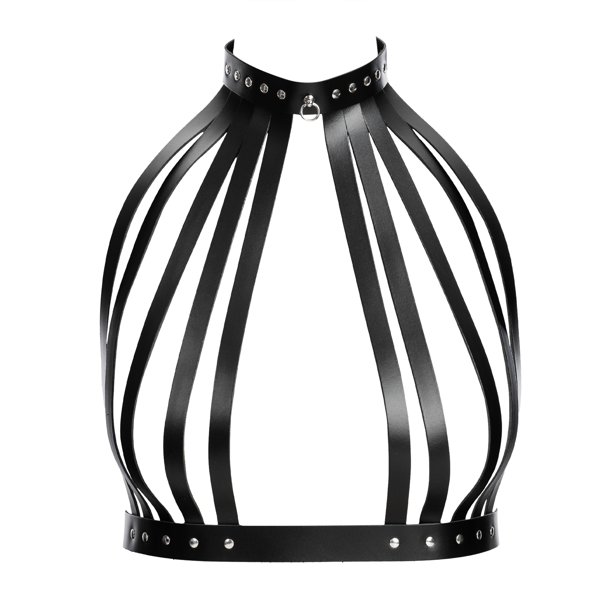 Rimba - Lederen Borstharnas met Halsband - Zwart-Rimbastore.com