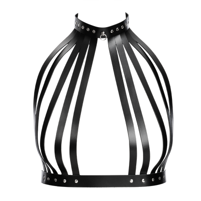 Rimba - Lederen Borstharnas met Halsband - Zwart-Rimbastore.com