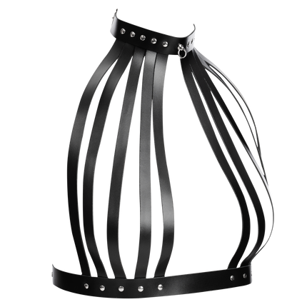 Rimba - Lederen Borstharnas met Halsband - Zwart-Rimbastore.com
