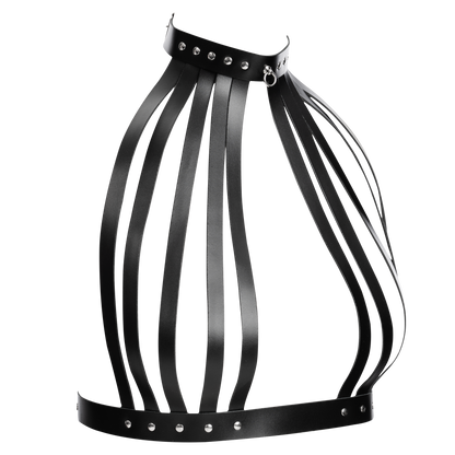 Rimba - Lederen Borstharnas met Halsband - Zwart-Rimbastore.com
