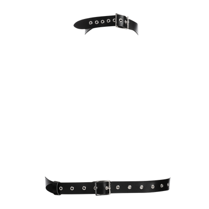 Rimba - Lederen Borstharnas met Halsband - Zwart-Rimbastore.com