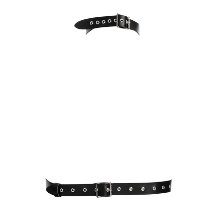 Rimba - Lederen Borstharnas met Halsband - Zwart-Rimbastore.com