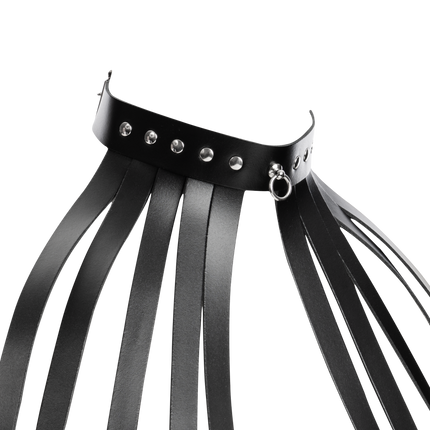 Rimba - Lederen Borstharnas met Halsband - Zwart-Rimbastore.com