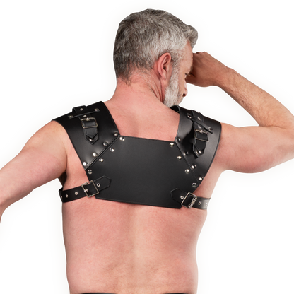 Rimba - Lederen Gladiator Borstharnas - Zwart-Erotiekvoordeel.nl