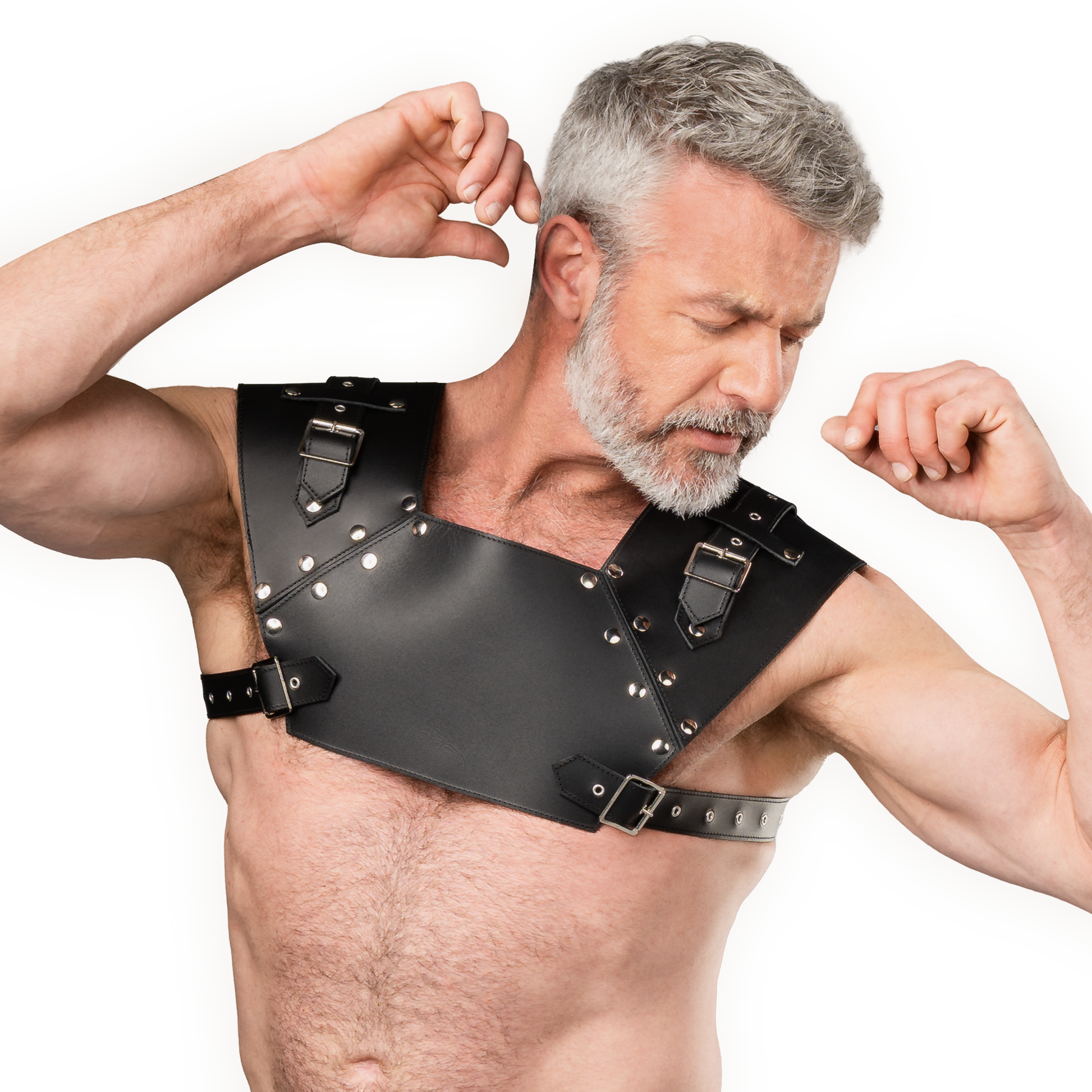 Rimba - Lederen Gladiator Borstharnas - Zwart-Erotiekvoordeel.nl