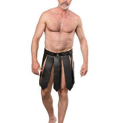 Rimba - Lederen Gladiator Herenrok - Zwart-Rimbastore.com