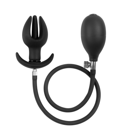 Rimba - Lederen Kuisheidsslip voor Mannen met Opblaasbare Anale Plug - Zwart-Rimbastore.com