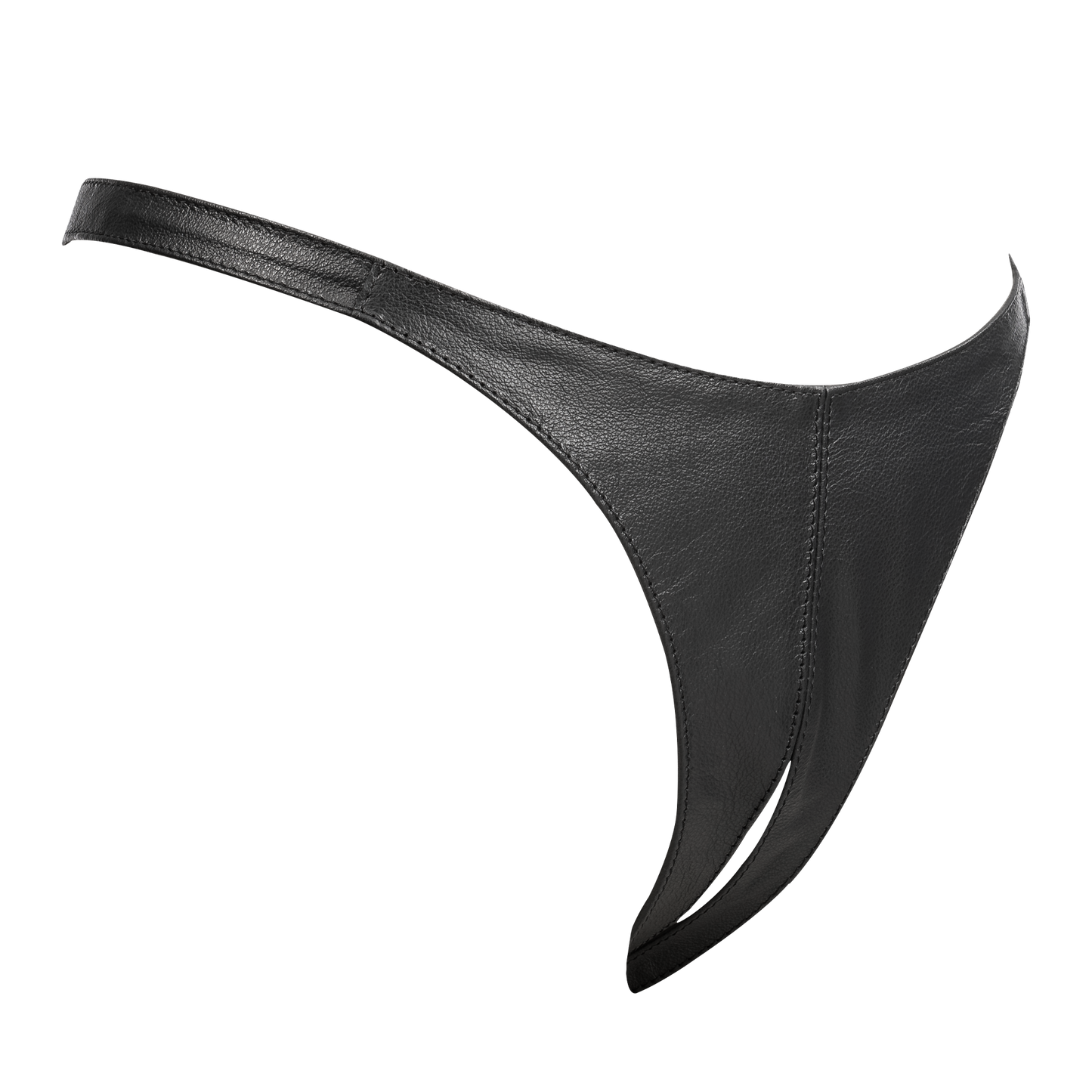Rimba - Lederen Dames String met Open Kruis - Zwart-Erotiekvoordeel.nl