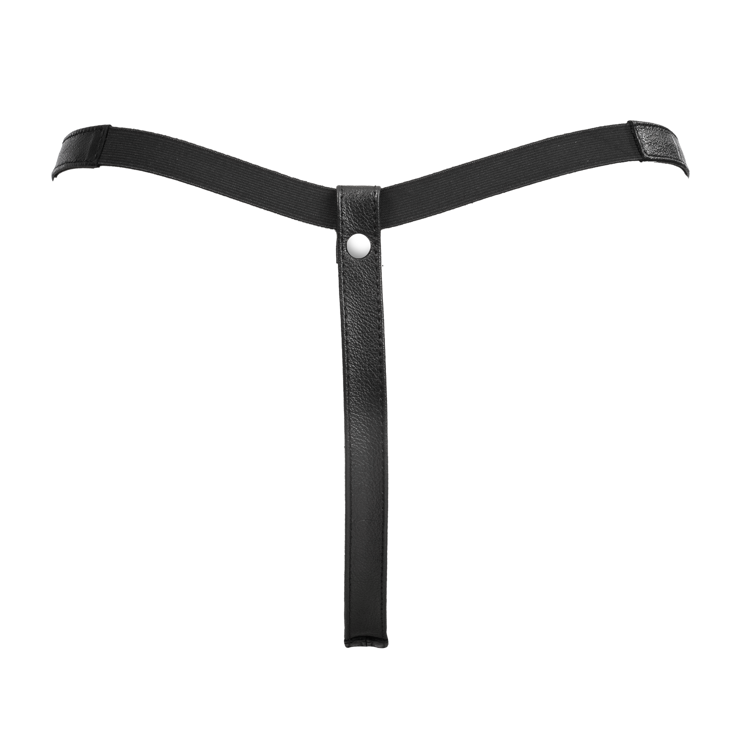 Rimba - Lederen Dames String met Open Kruis - Zwart-Erotiekvoordeel.nl