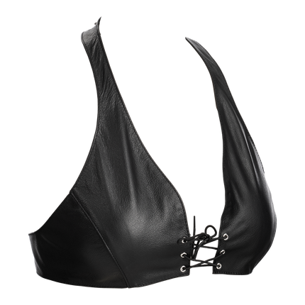 Rimba - Lederen Bustier met Vetersluiting - Zwart-Erotiekvoordeel.nl