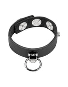 Rimba - Leren Cockring met Metalen O-Ring - Zwart & Zilver-Rimbastore.com