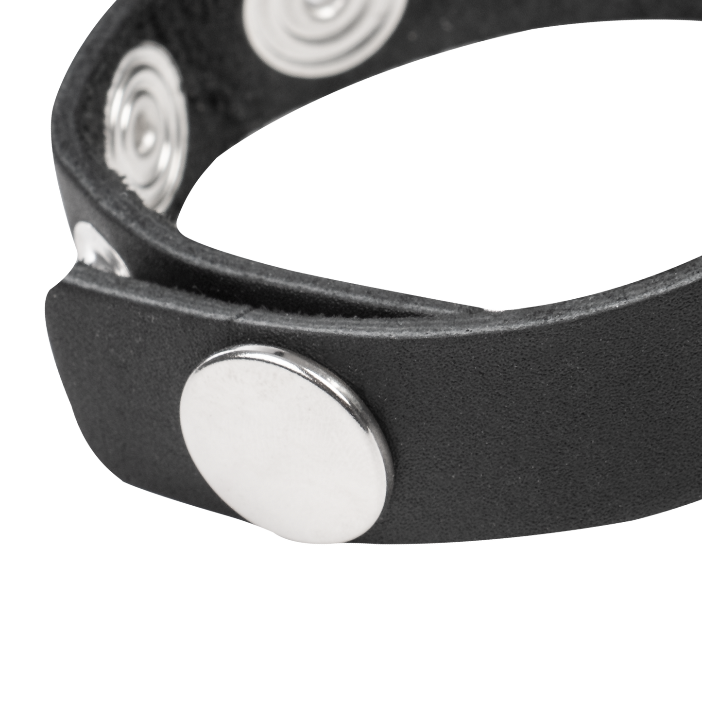 Rimba - Leren Cockring met Metalen O-Ring - Zwart & Zilver-Erotiekvoordeel.nl