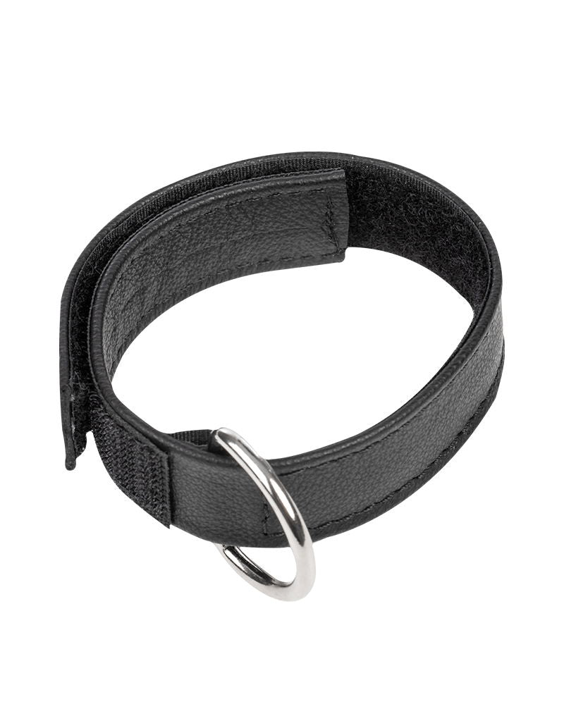 Rimba - Leren Cockstrap met Klittenband - Zwart-Erotiekvoordeel.nl