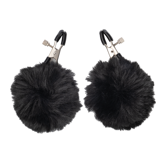 Rimba - Tepelklemmen met Pompons - Zwart-Erotiekvoordeel.nl