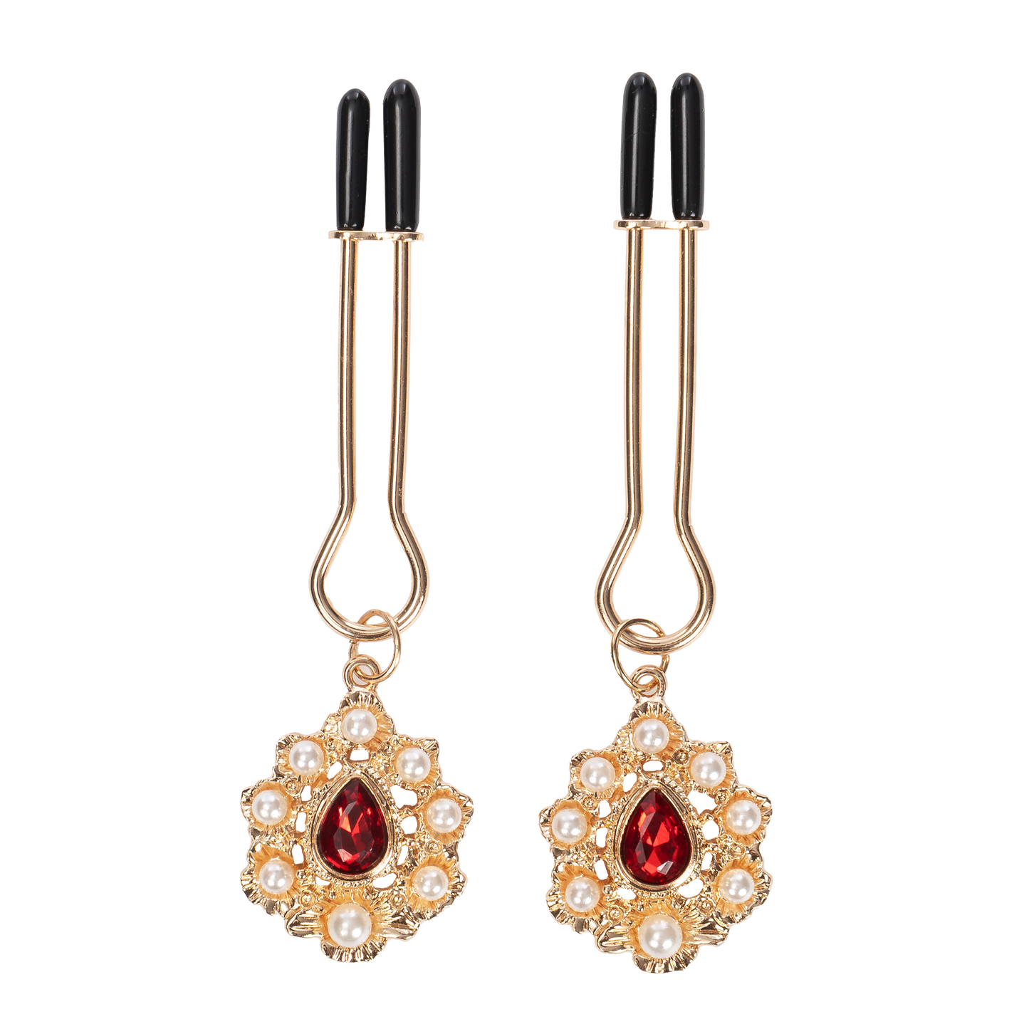 Rimba - Tepelklemmen met Strass Hanger - Goud-Erotiekvoordeel.nl