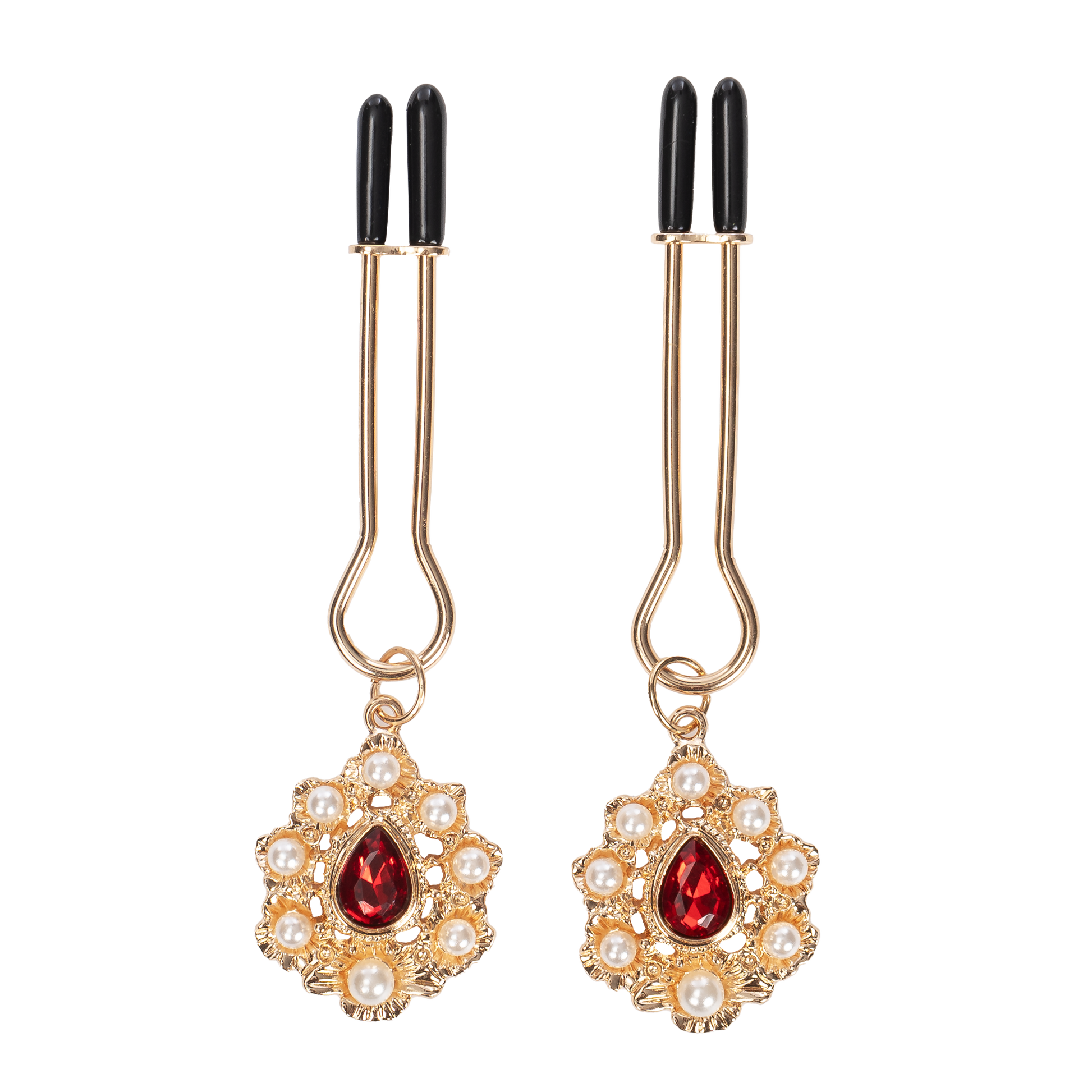 Rimba - Tepelklemmen met Strass Hanger - Goud-Erotiekvoordeel.nl