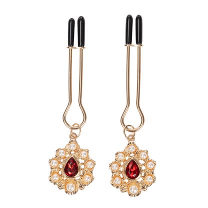 Rimba - Tepelklemmen met Strass Hanger - Goud-Erotiekvoordeel.nl