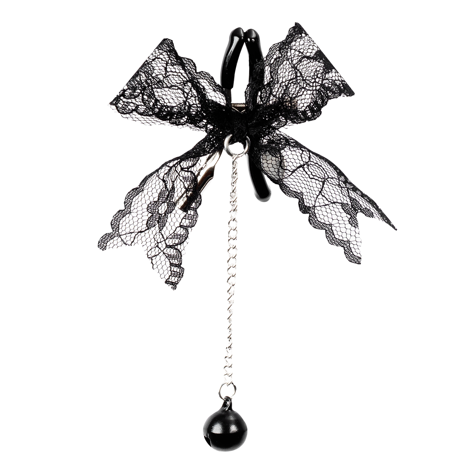 Rimba - Tepelklemmen met Kanten Strik en Belletje - Zwart-Rimbastore.com