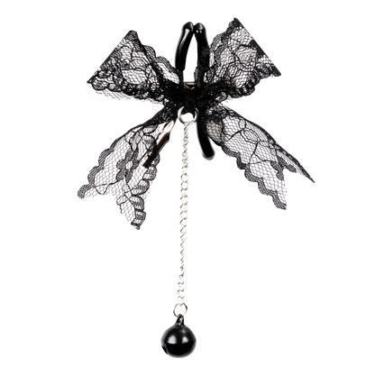 Rimba - Tepelklemmen met Kanten Strik en Belletje - Zwart-Rimbastore.com