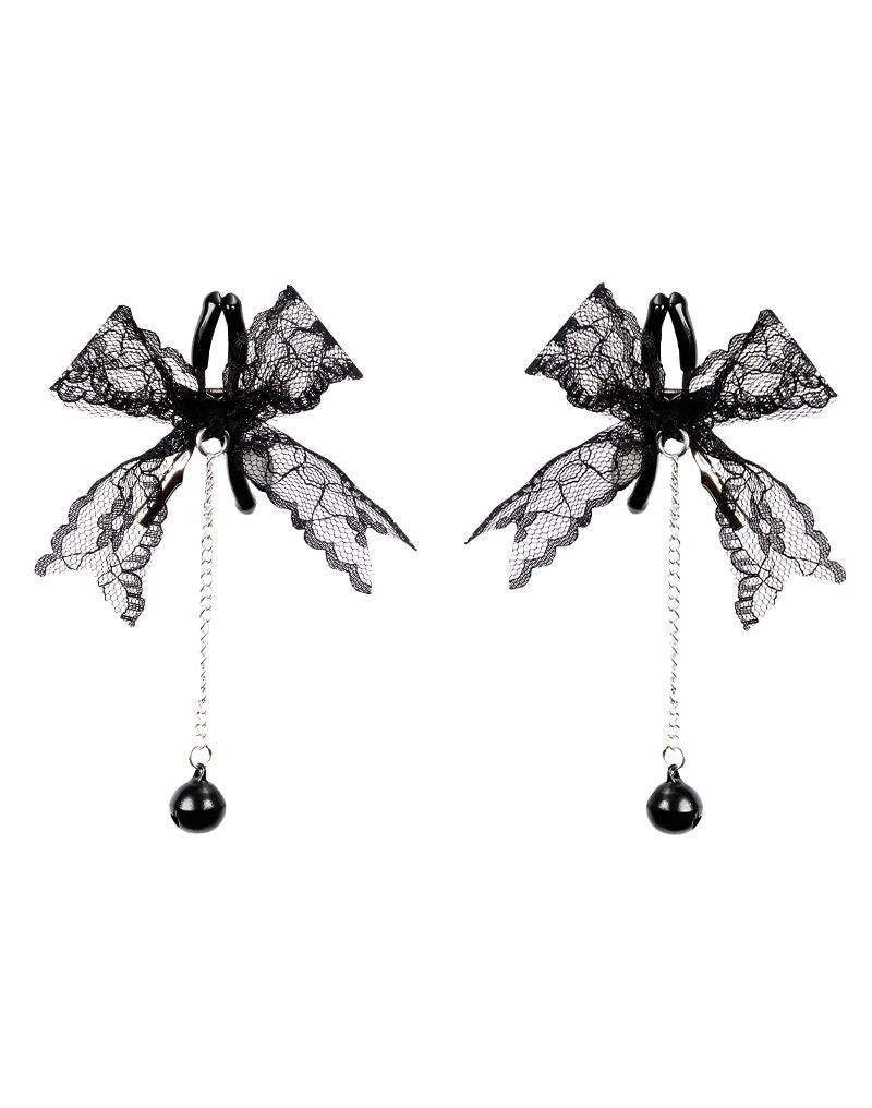 Rimba - Tepelklemmen met Kanten Strik en Belletje - Zwart-Rimbastore.com