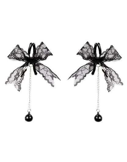 Rimba - Tepelklemmen met Kanten Strik en Belletje - Zwart-Rimbastore.com