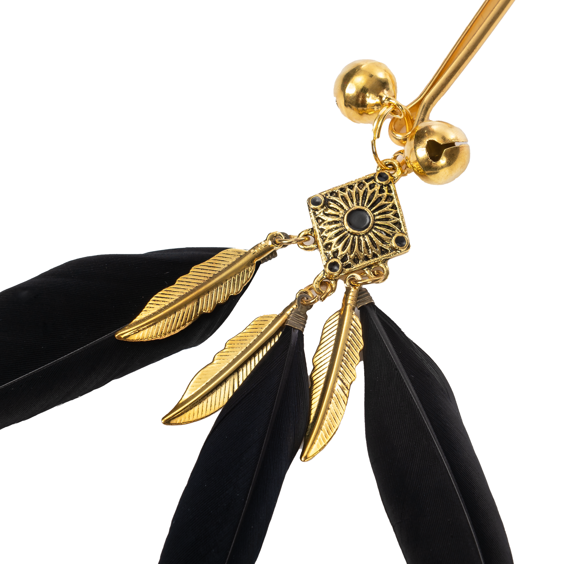Rimba - Tepelklemmen met Veren - Zwart/Goud-Rimbastore.com