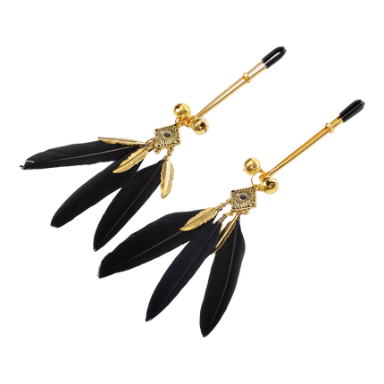 Rimba - Tepelklemmen met Veren - Zwart/Goud-Rimbastore.com