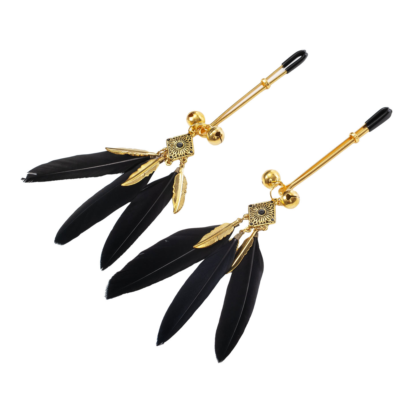 Rimba - Tepelklemmen met Veren - Zwart/Goud-Rimbastore.com
