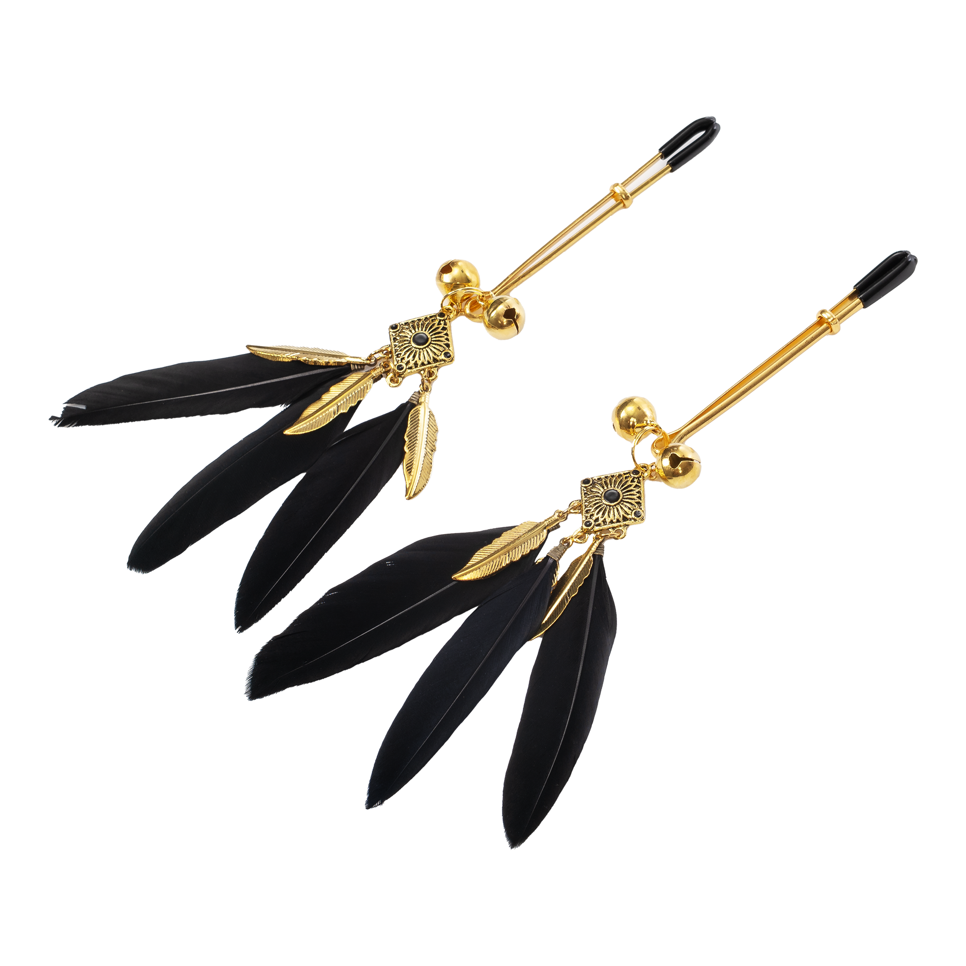 Rimba - Tepelklemmen met Veren - Zwart/Goud-Rimbastore.com
