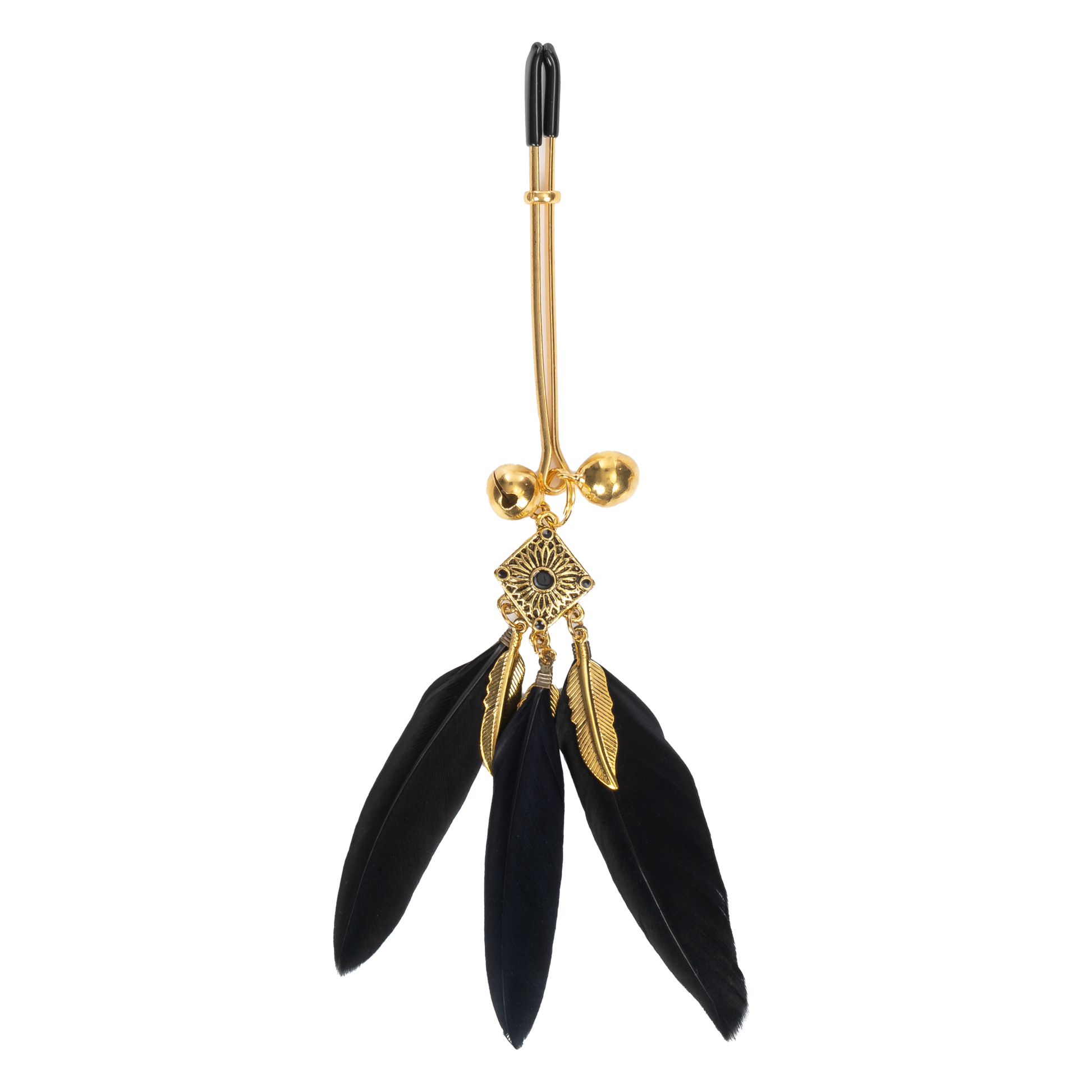Rimba - Tepelklemmen met Veren - Zwart/Goud-Rimbastore.com