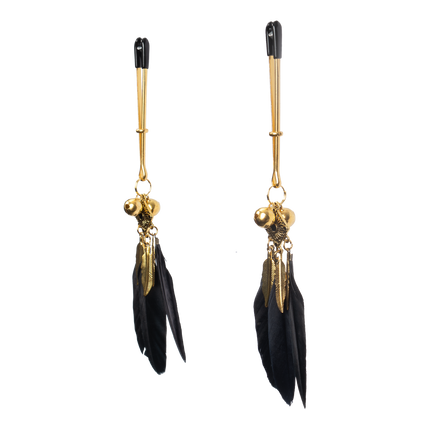 Rimba - Tepelklemmen met Veren - Zwart/Goud-Rimbastore.com