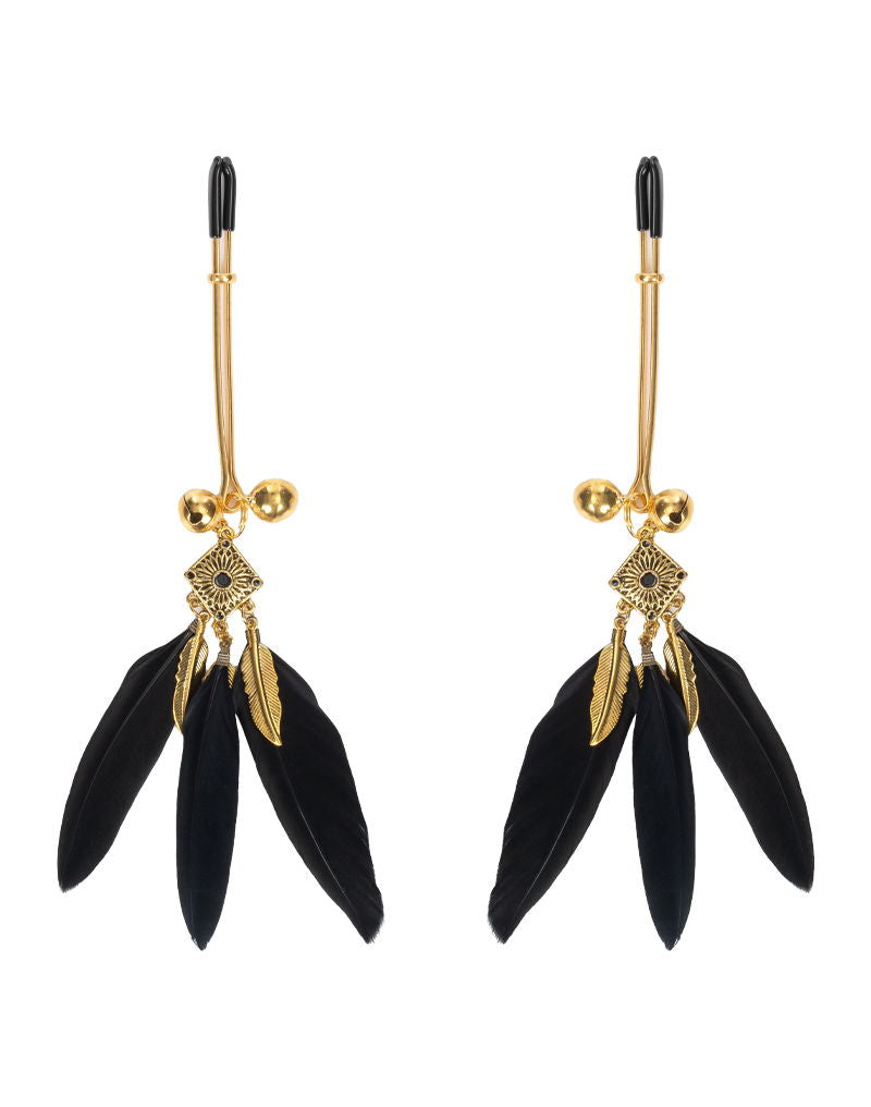 Rimba - Tepelklemmen met Veren - Zwart/Goud-Rimbastore.com