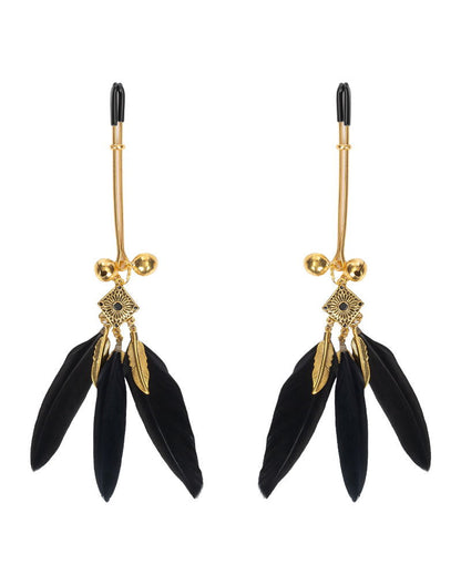 Rimba - Tepelklemmen met Veren - Zwart/Goud-Rimbastore.com