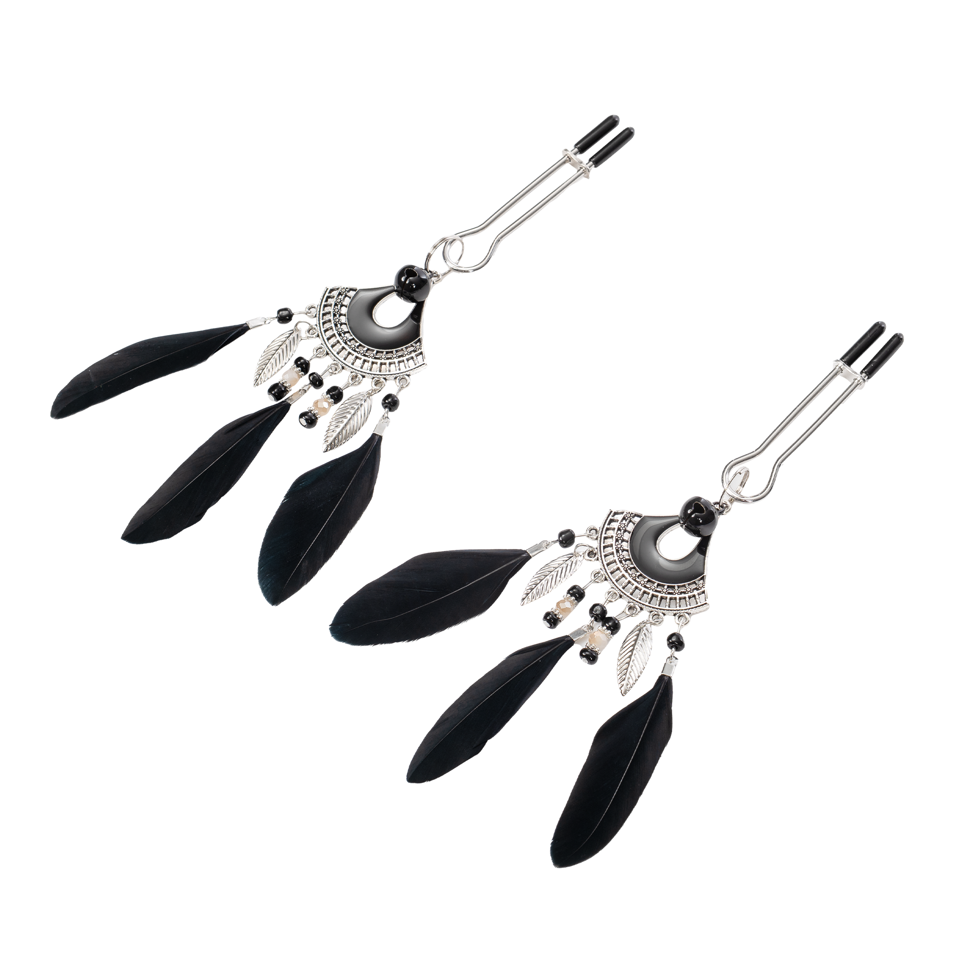 Rimba - Tepelklemmen met Veren - Zwart/Zilver-Rimbastore.com