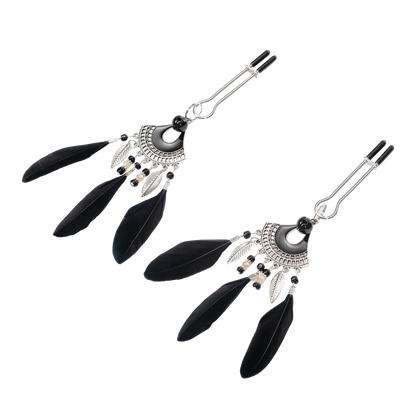 Rimba - Tepelklemmen met Veren - Zwart/Zilver-Rimbastore.com