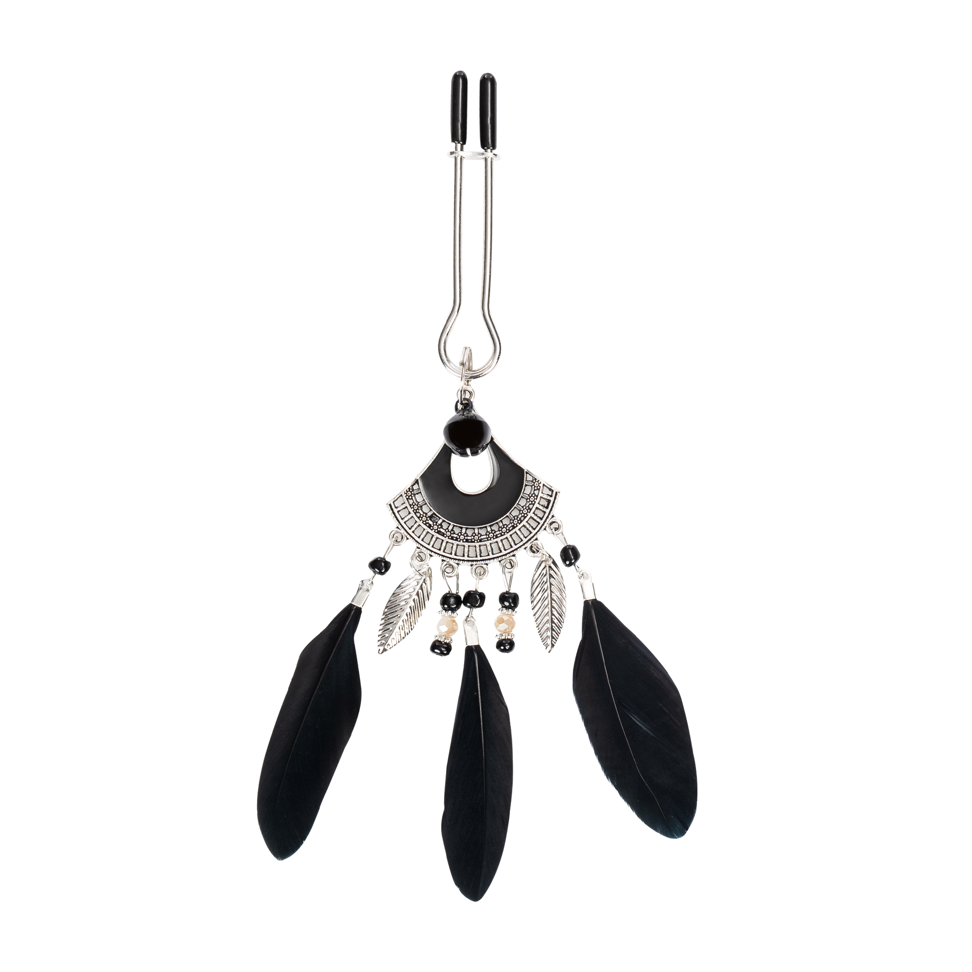 Rimba - Tepelklemmen met Veren - Zwart/Zilver-Rimbastore.com