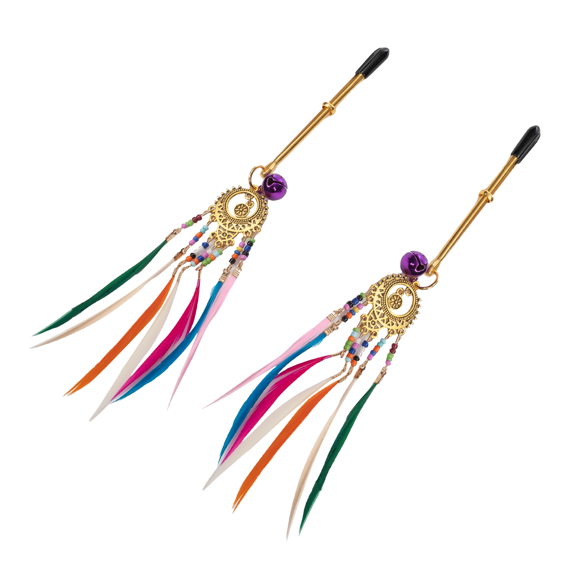 Rimba - Tepelklemmen met Kraaltjes en Veren - Multicolour-Rimbastore.com