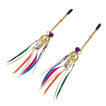 Rimba - Tepelklemmen met Kraaltjes en Veren - Multicolour-Rimbastore.com