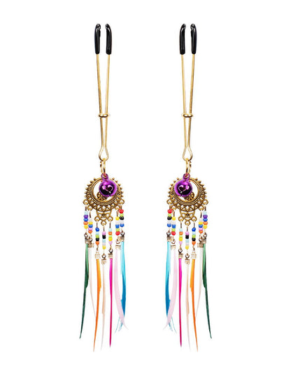 Rimba - Tepelklemmen met Kraaltjes en Veren - Multicolour-Rimbastore.com