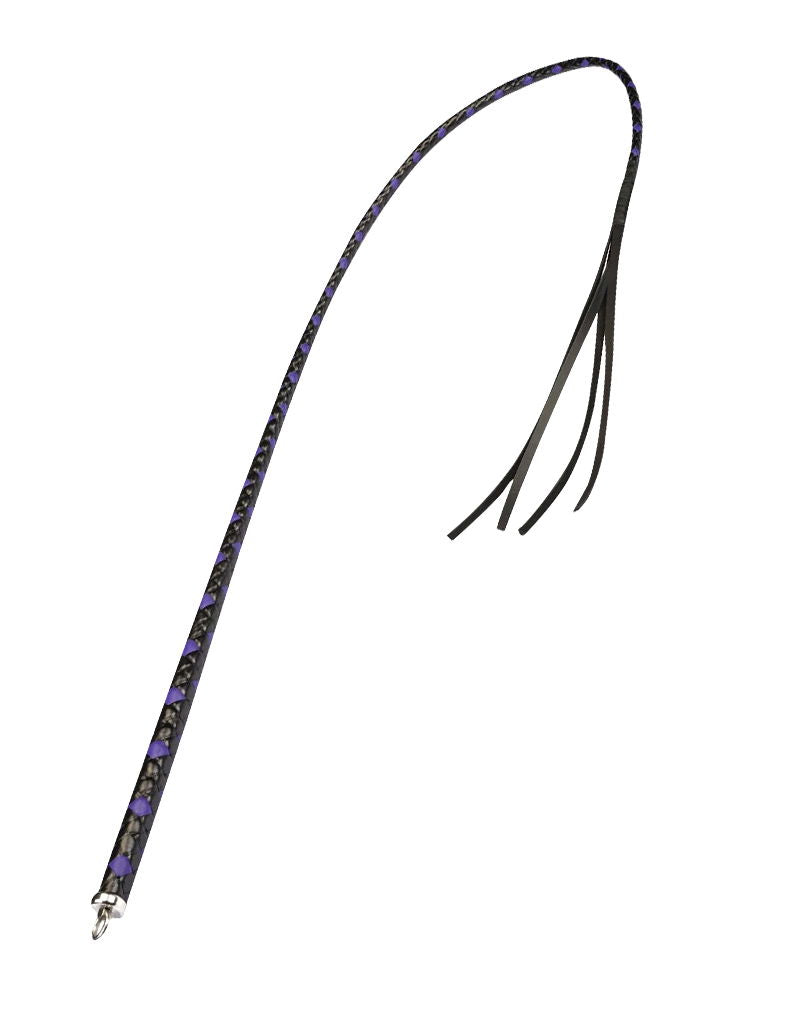 RISE - BDSM Zweep - Feather Hard Single Tail - Zwart/Blauw-Erotiekvoordeel.nl