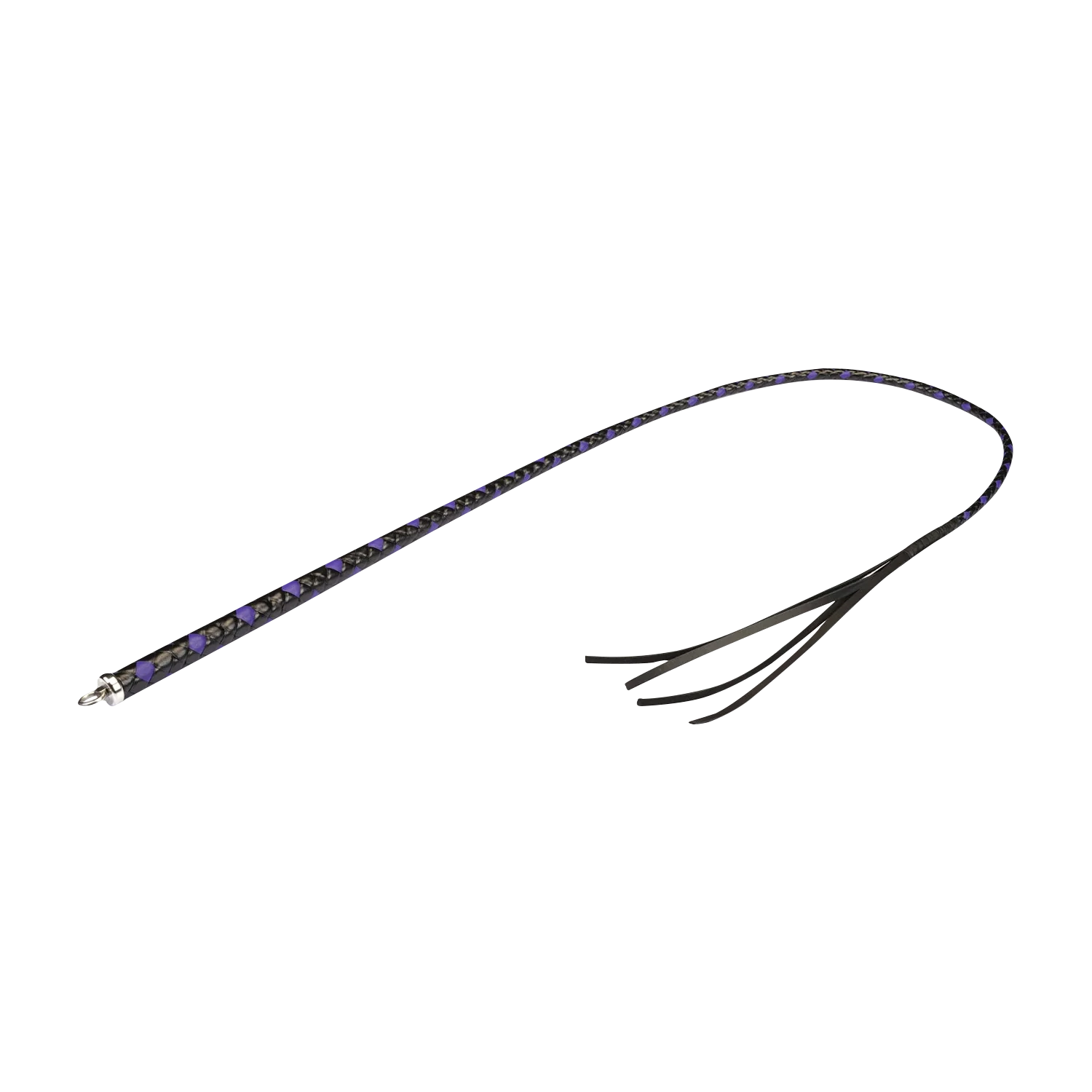 RISE - BDSM Zweep - Feather Hard Single Tail - Zwart/Blauw-Erotiekvoordeel.nl