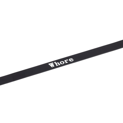 Rimba - Halsband - Collar Met Tekst - WHORE - Siliconen - Zwart-Erotiekvoordeel.nl