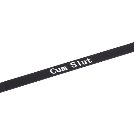 Rimba - Halsband - Collar Met Tekst - CUM SLUT - Siliconen - Zwart-Erotiekvoordeel.nl
