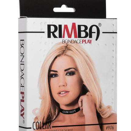 Rimba - Halsband - Collar Met Tekst - CUM SLUT - Siliconen - Zwart-Erotiekvoordeel.nl