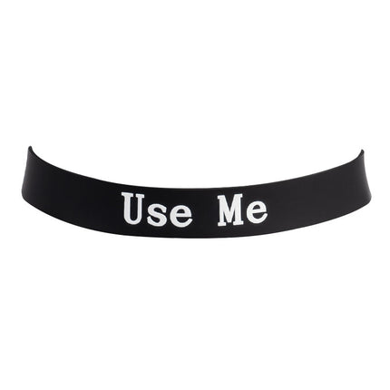 Rimba - Halsband - Collar Met Tekst - USE ME - Siliconen - Zwart-Erotiekvoordeel.nl