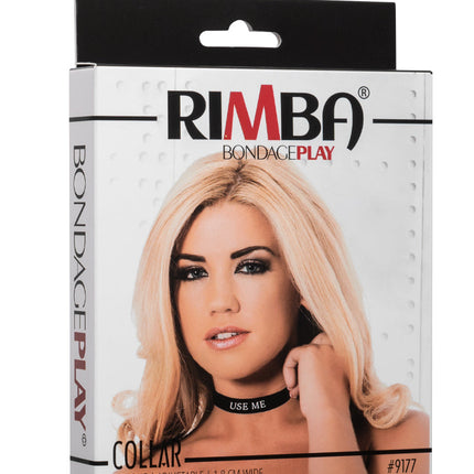 Rimba - Halsband - Collar Met Tekst - USE ME - Siliconen - Zwart-Erotiekvoordeel.nl